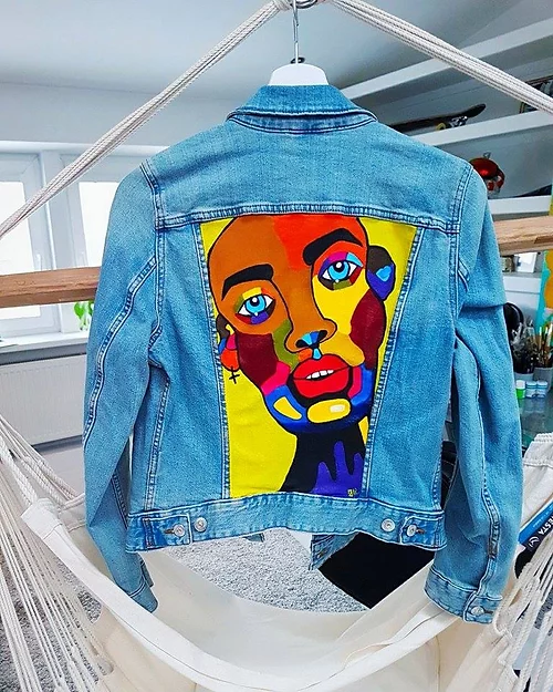 chaqueta pintada a mano